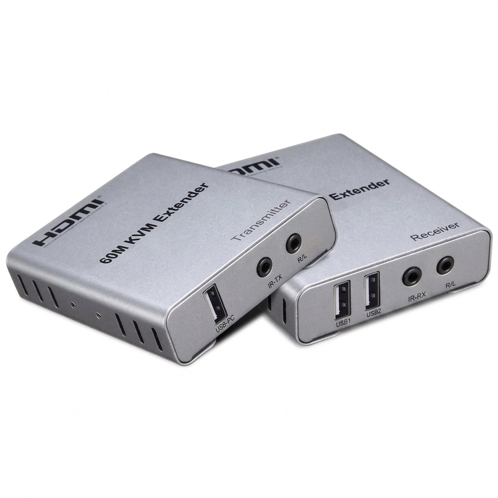 HDMI + USB Extender By Lan KVM Lp CAT5/5E/6/6A/7 60m