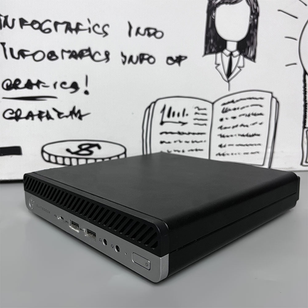 HP EliteDesk 800 G4 DM 35W Desktop Mini PC (Intel Core i5-8500T - 8GB DDR4 - No Hard - Intel UHD Graphics) Original Used