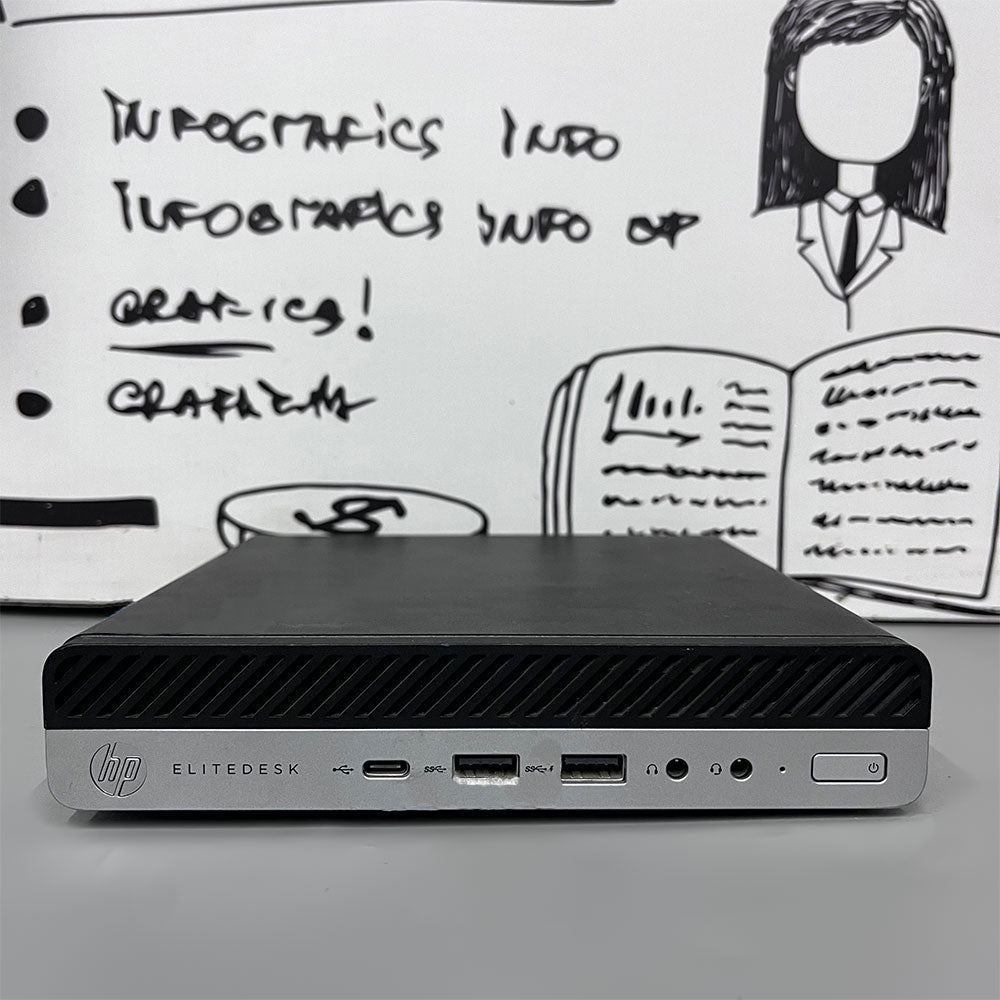 HP EliteDesk 800 G4 DM 35W Desktop Mini PC (Intel Core i5-8500T - 8GB DDR4 - No Hard - Intel UHD Graphics) Original Used