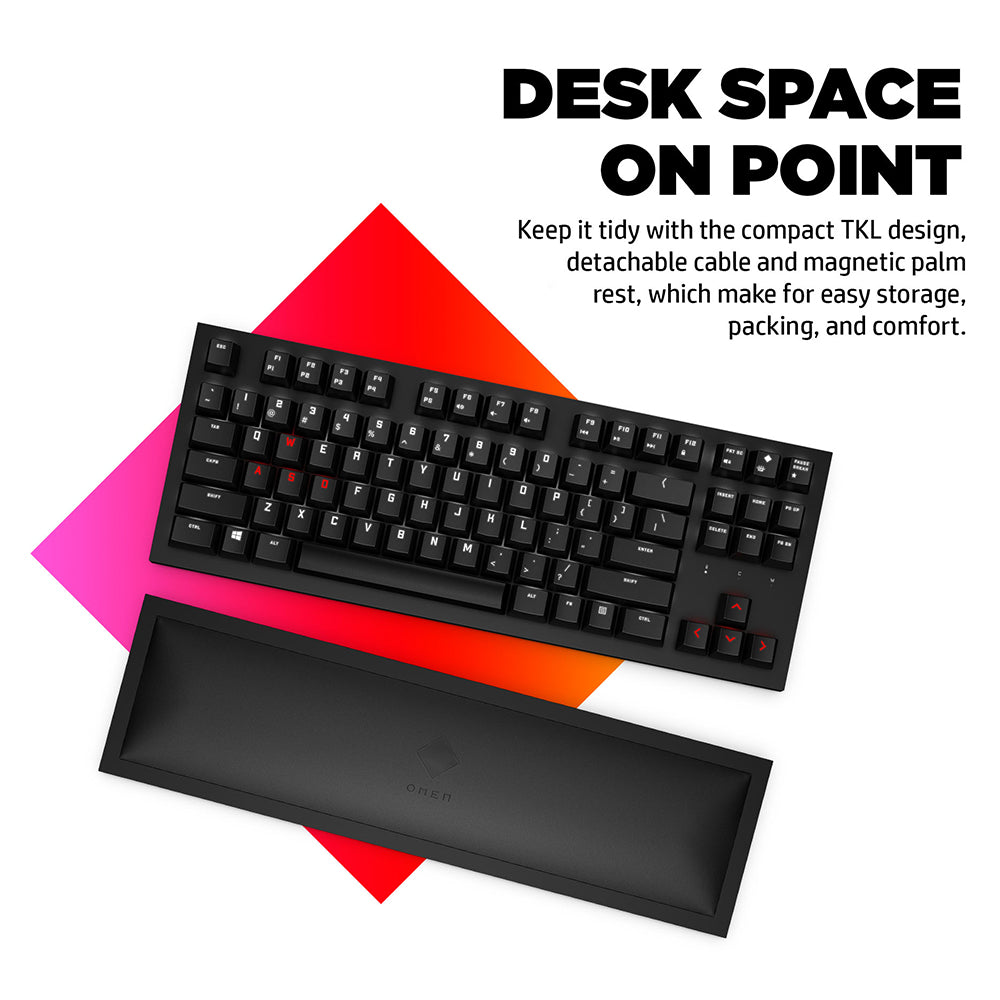 كيبورد اتش بي اومين لاسلكي جيمنج سويتش بني Cherry MX إنجليزي Spacer TKL