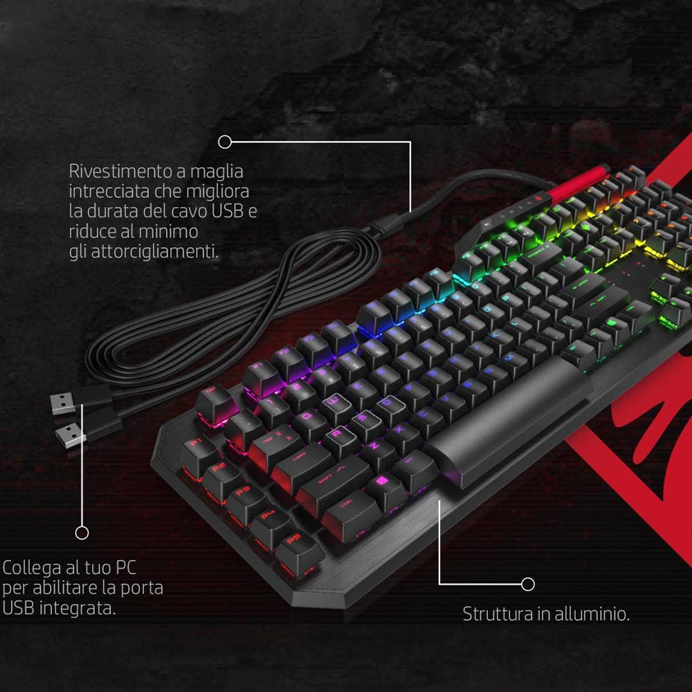 HP Omen Sequencer Blue Switch Wired RGB Gaming Keyboard English & Arabic