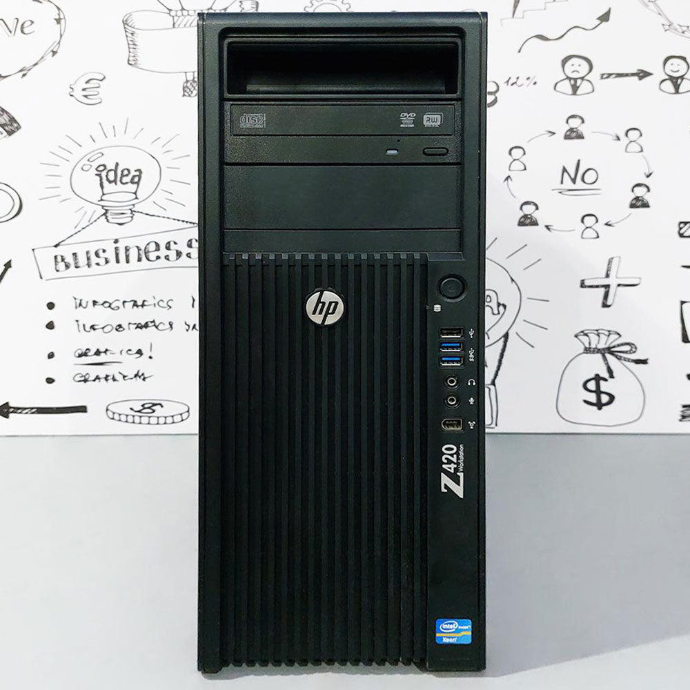 HP Z420 Workstation (Intel Xeon E5-1620 V2 - 8GB DDR3 - No Hard - No Graphics Card - DVD RW) Original Used