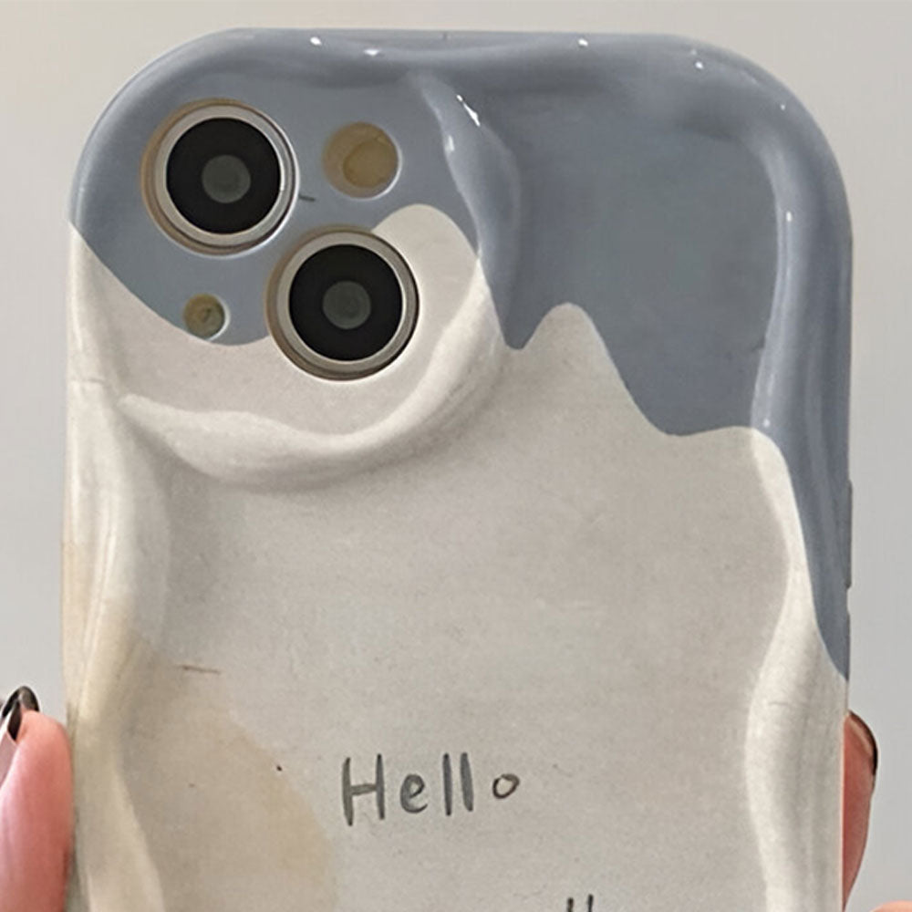 Hello Cream Shell Beige Paint Phone Cover iPhone