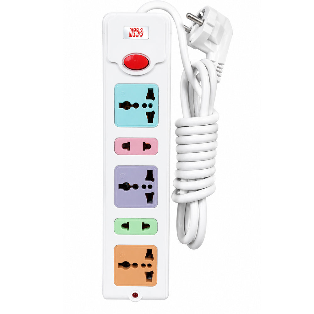 Hero 305 5Port Power Strip 2500W 2m - White