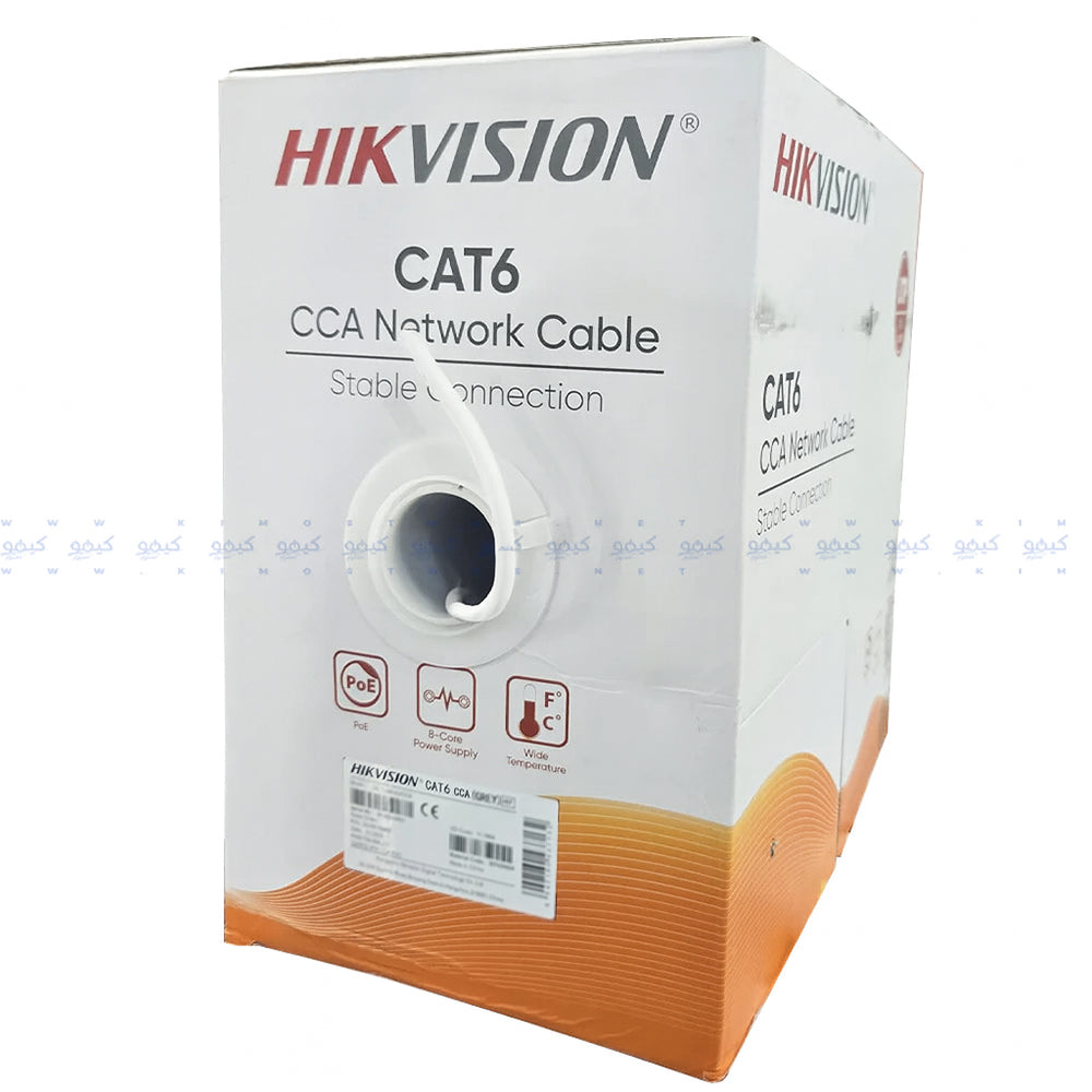 كابل نت وورك هيكفيجن 305 متر DS-1LN6U-W/CCA Cat6 UTP - أبيض