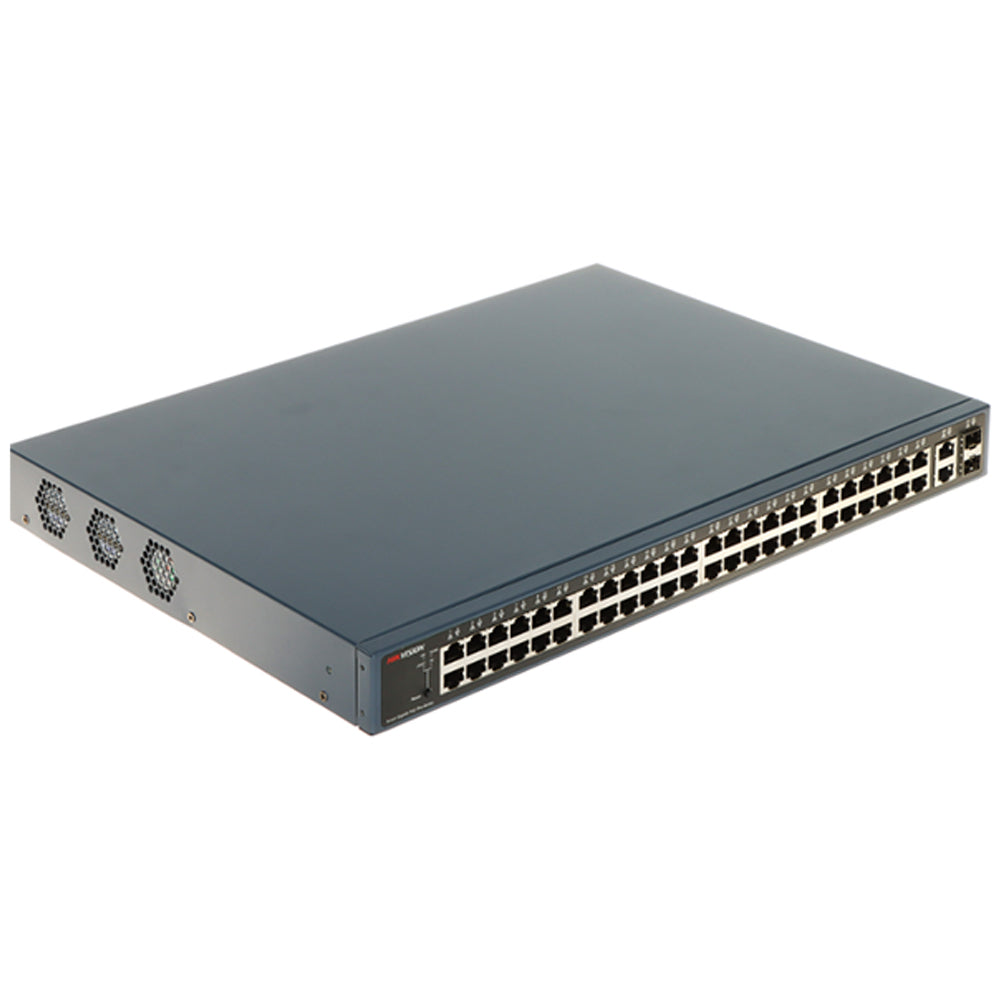 Hikvision DS-3E1552P-SI Smart Managed Rackmount Switch 48 Ports PoE 10/100/1000Mbps + 2 Ports RJ45 10/100/1000Mbps + 2 Ports SFP 10/100/1000Mbps 470W