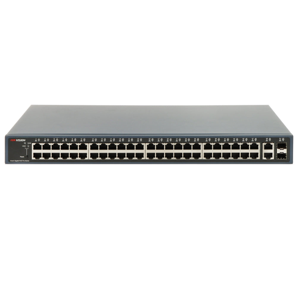 Hikvision DS-3E1552P-SI Smart Managed Rackmount Switch 48 Ports PoE 10/100/1000Mbps + 2 Ports RJ45 10/100/1000Mbps + 2 Ports SFP 10/100/1000Mbps 470W