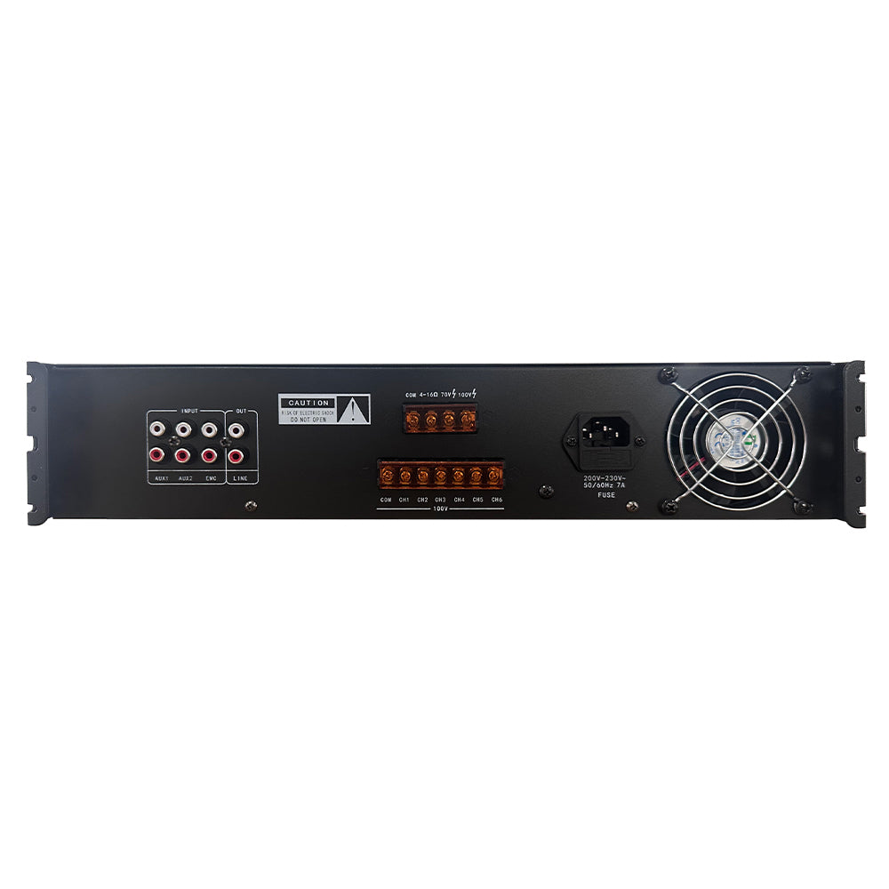 Hikvision DS-QAE0A240G1-VB6 6-Zone Analog Mixer Amplifier 240W - Black