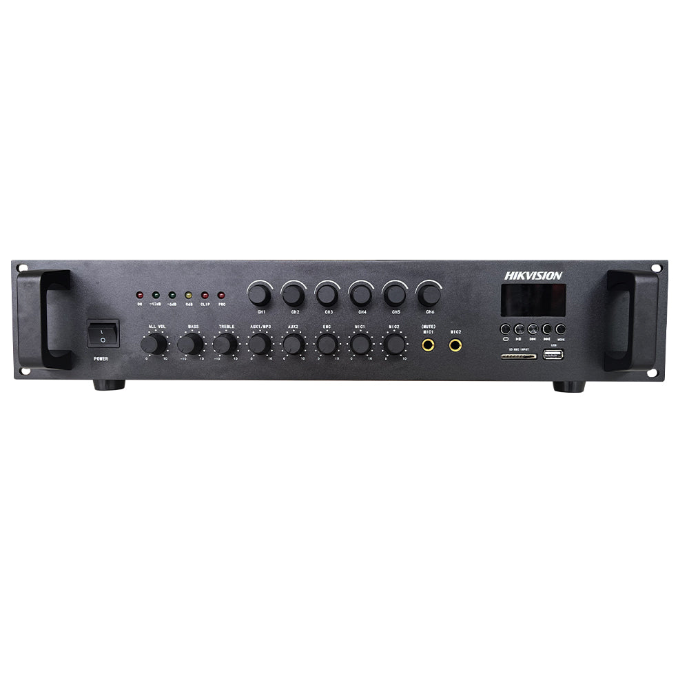Hikvision DS-QAE0A240G1-VB6 6-Zone Analog Mixer Amplifier 240W - Black