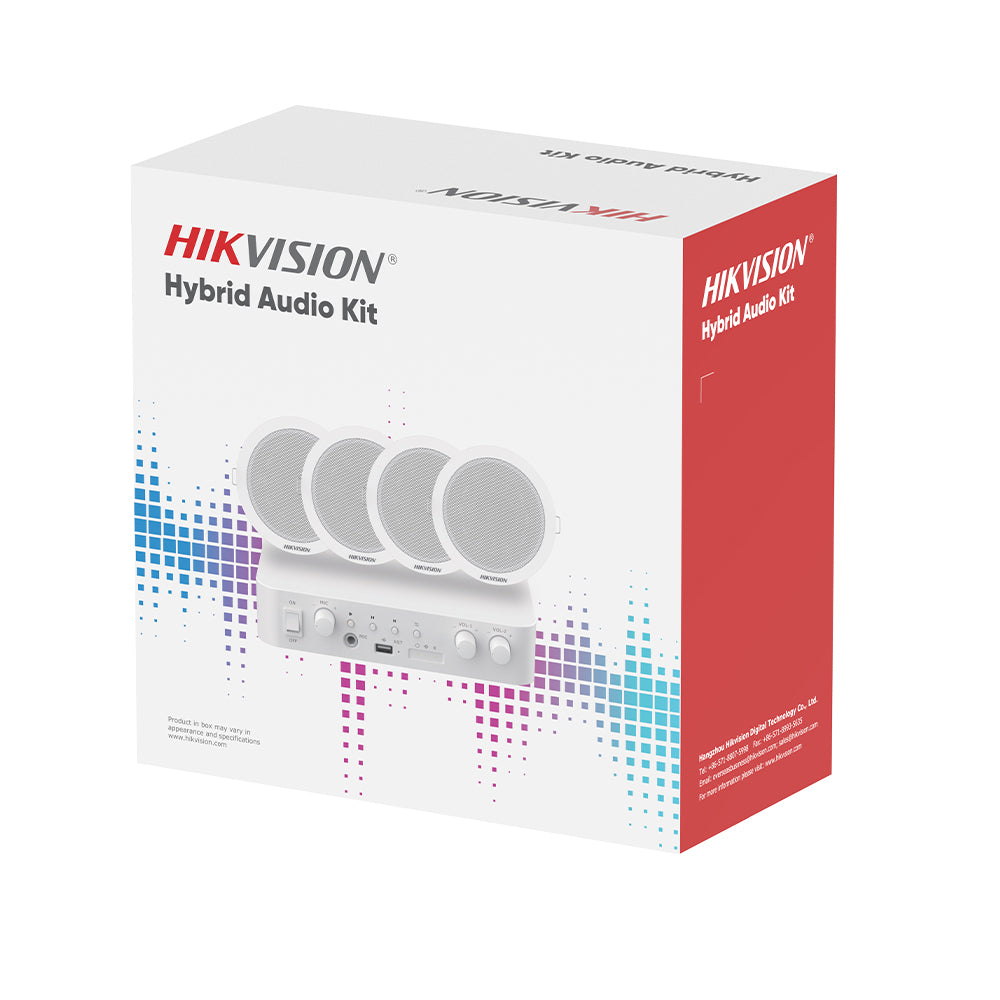 Hikvision DS-QAE1KA80206-4 Amplifier With 4 Ceiling Speaker Hybrid Audio Kit