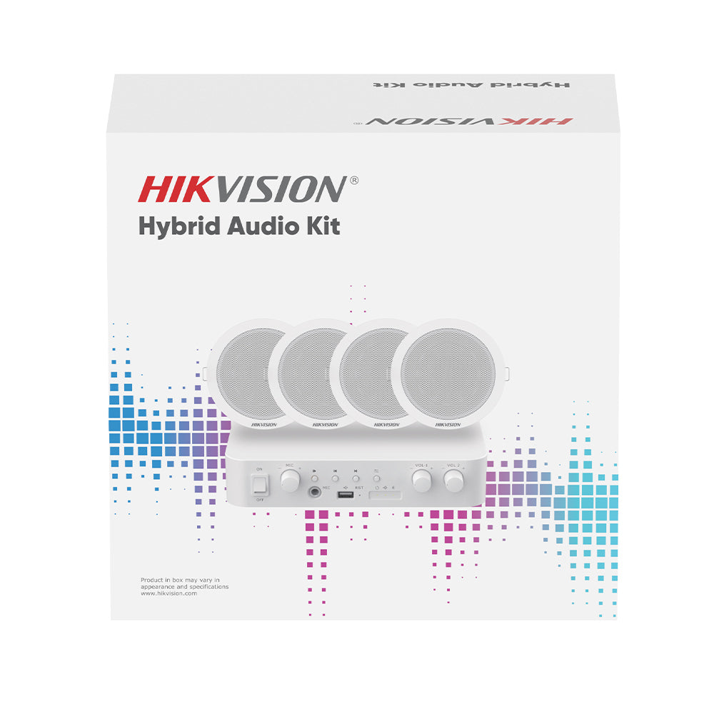 Hikvision DS-QAE1KA80206-4 Amplifier With 4 Ceiling Speaker Hybrid Audio Kit