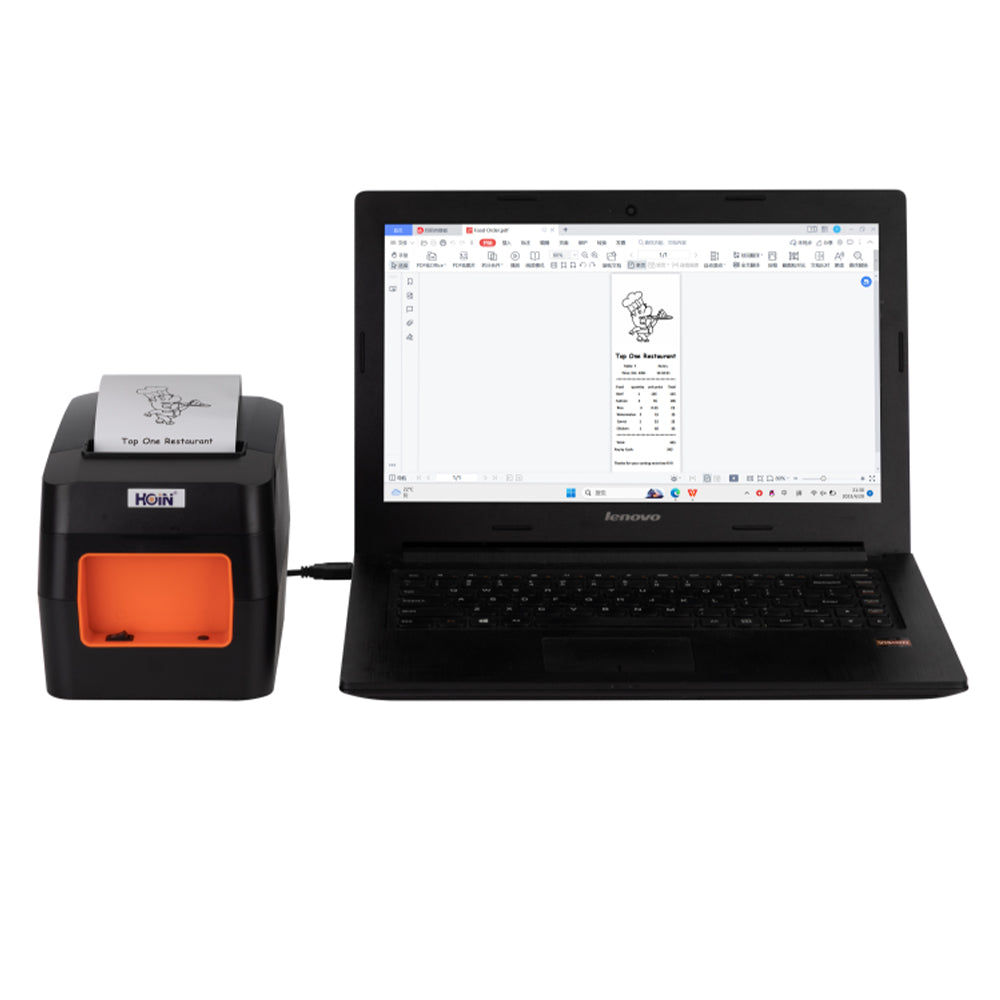 Hoin HOP-E804 Mini Receipt Printer - Black x Orange