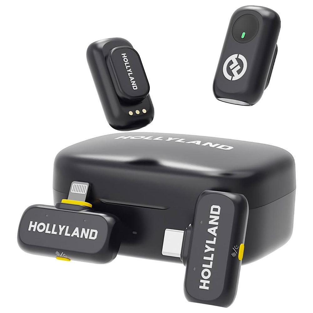 Hollyland LARK A1 Combo 3in1 2.4GHz Dual Channel Wireless Lavalier Microphone System (Local Warranty) - Black