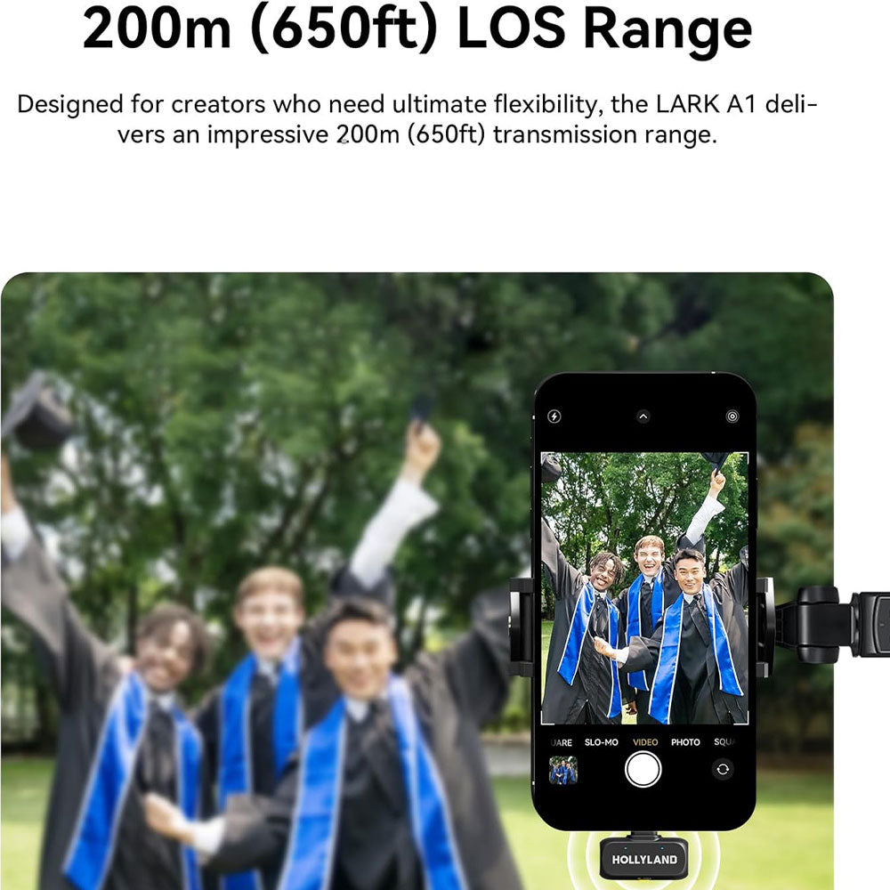 Hollyland LARK A1 Combo 3in1 2.4GHz Dual Channel Wireless Lavalier Microphone System (Local Warranty) - Black