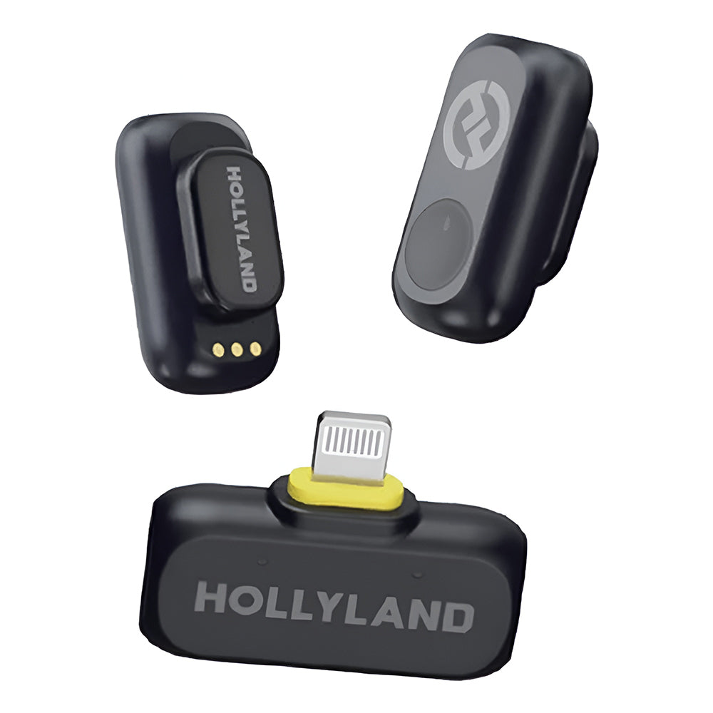 Hollyland LARK A1 Mini Duo Lightning 2.4GHz Dual Channel Wireless Lavalier Microphone System (Local Warranty) - Black