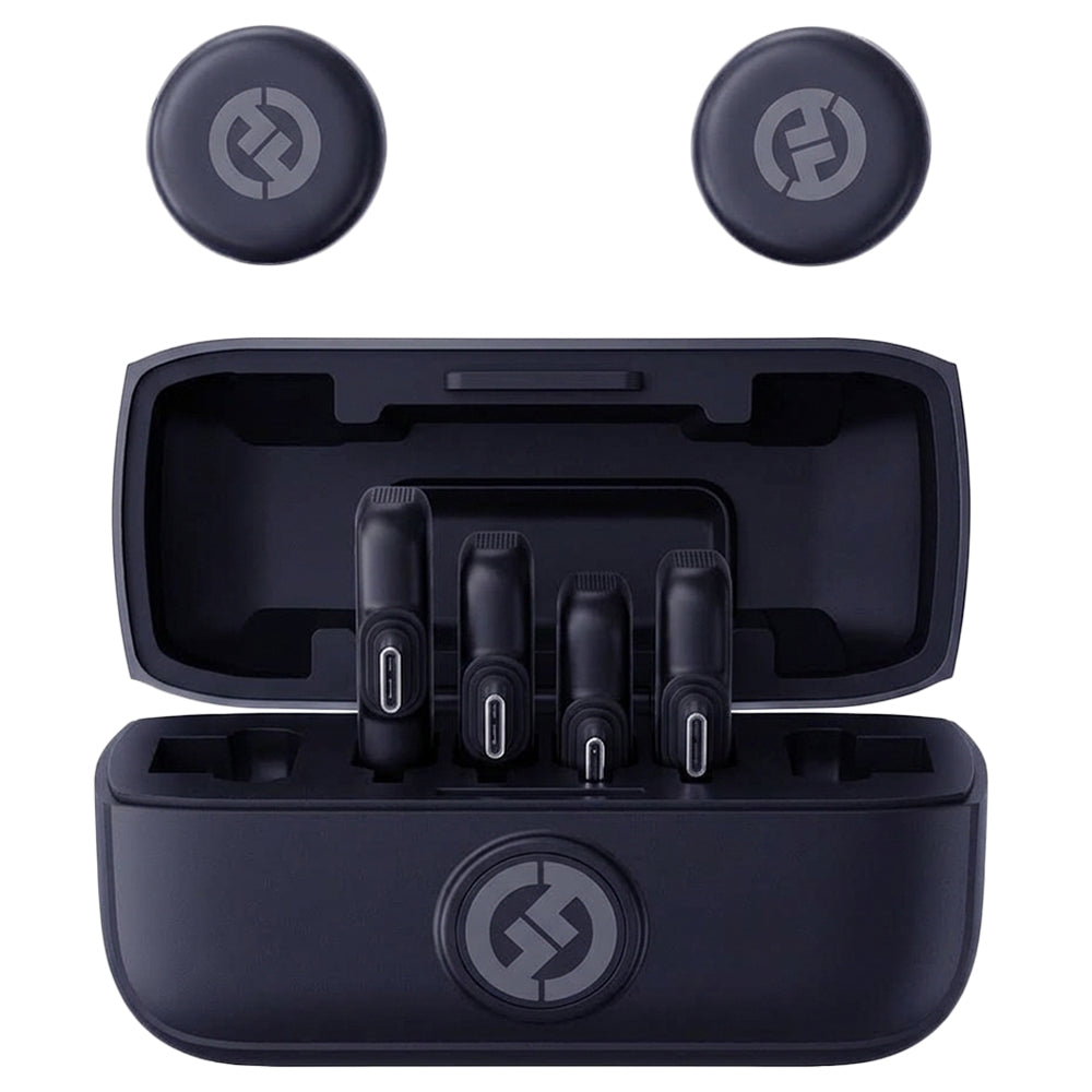 Hollyland LARK M3 Combo 4x Type-C 2.4GHz Dual Channel Wireless Lavalier Microphone System - Space Gray
