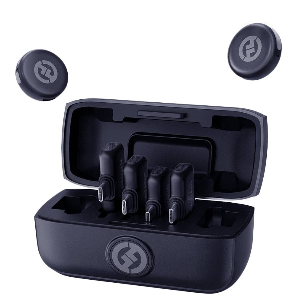 Hollyland LARK M3 Combo 4x Type-C 2.4GHz Dual Channel Wireless Lavalier Microphone System - Space Gray