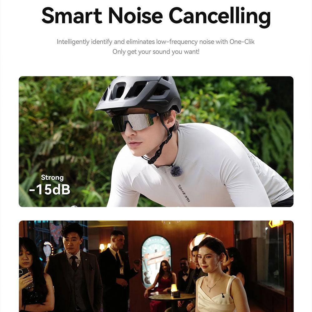 نظام ميكروفون كومبو هولي لاند لاسلكي بمشبك 3 في 1 ثنائي القناة 2.4 جيجاهرتز LARK M2S (ضمان محلي) - اسود