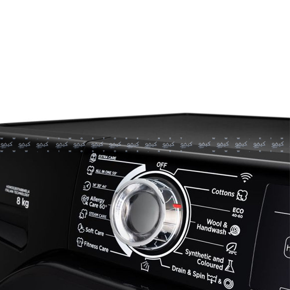 غسالة ملابس هوفر فول أتوماتيك تحميل أمامي 8 كجم H3WS383TAC3R-ELA - أسود
