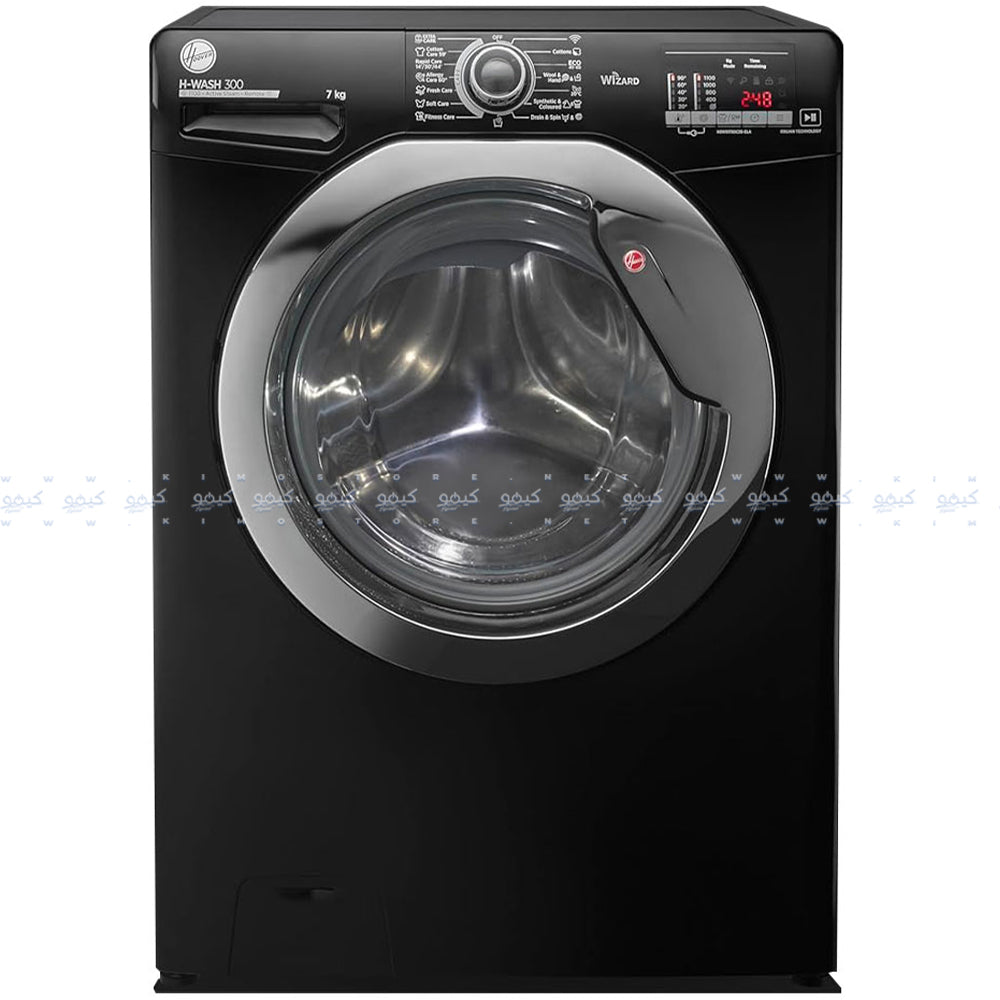 غسالة ملابس هوفر فول أتوماتيك تحميل أمامي 7 كجم H3WS173DC3B-ELA - اسود