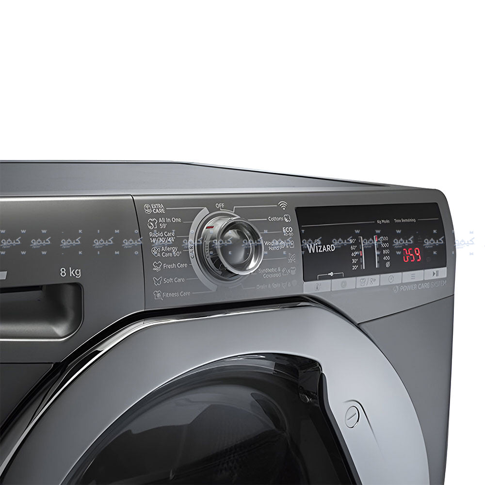 غسالة ملابس هوفر فول أتوماتيك تحميل أمامي 8 كجم H3WS383TAC3R-ELA - فضى