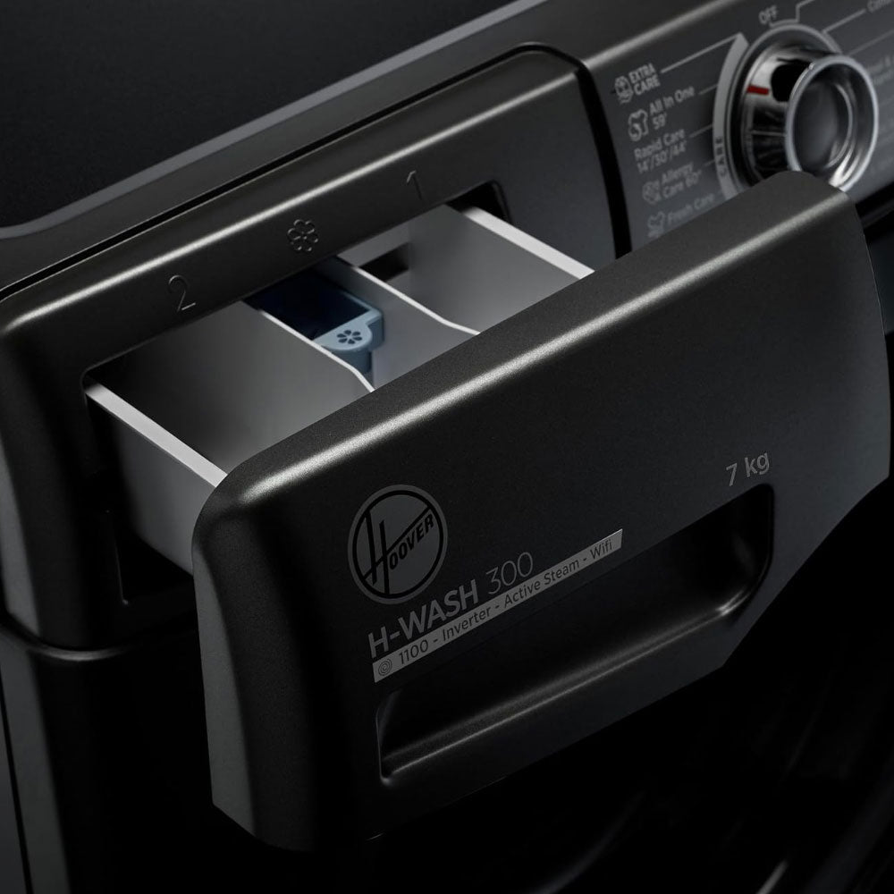 غسالة ملابس هوفر فول أتوماتيك انفرتر تحميل أمامي 7 كجم H3WS17TMF3B-ELA - اسود
