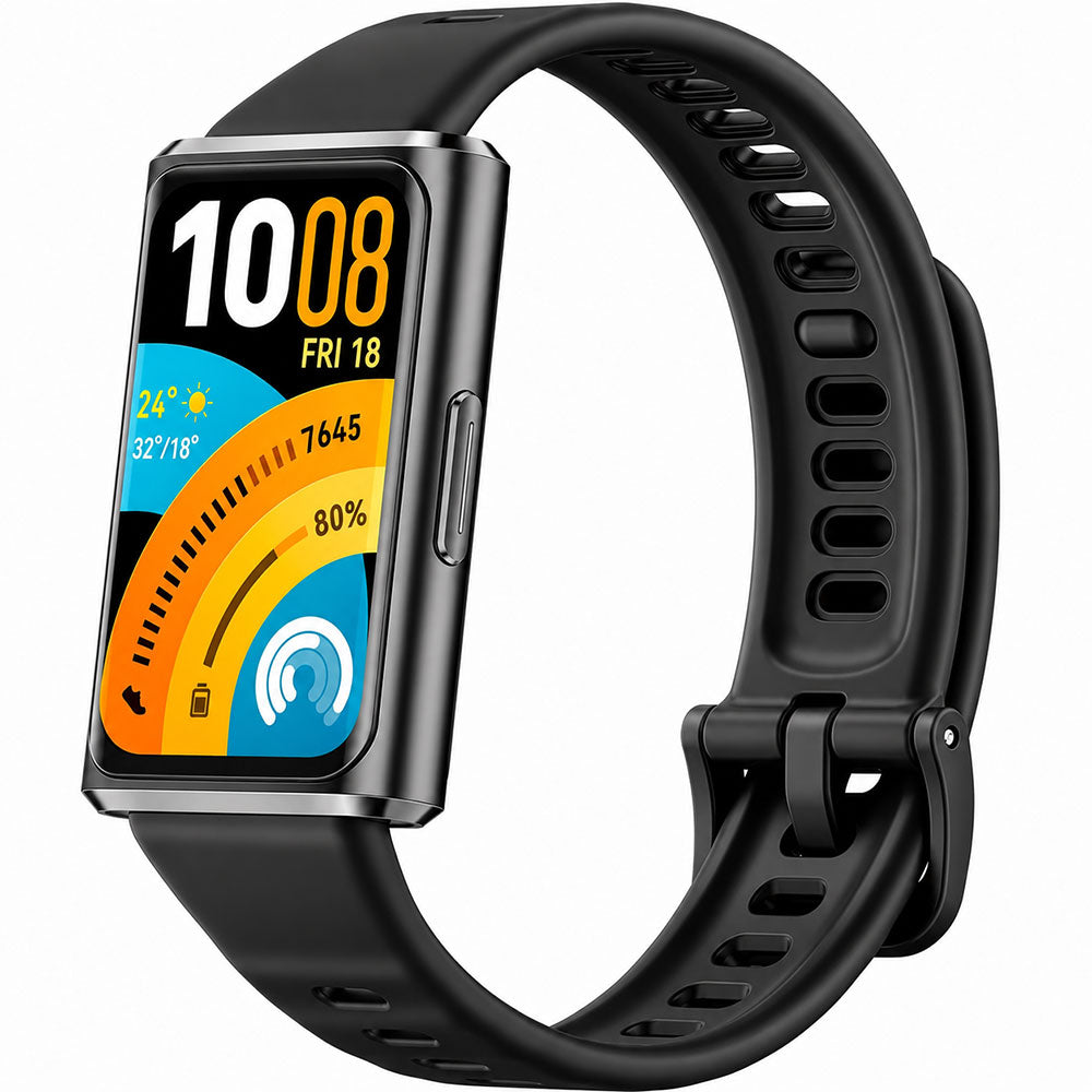 Huawei Band 11 Pro CDY-B49 Matte Black Aluminum Case With Black Fluoroelastomer Strap