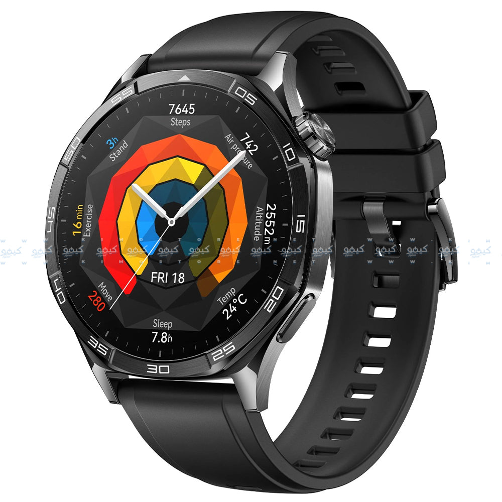Huawei Watch GT 5 VLI-B19 (46mm - GPS) Stainless Steel Case With Black Fluoroelastomer Strap
