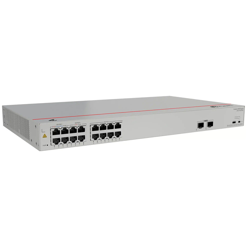 Huawei eKitEngine S110-16LP2SR Unmanaged Rackmount Switch 16 Ports PoE+ 10/100/1000Mbps + 2 Ports SFP 10/100/1000Mbps 124W