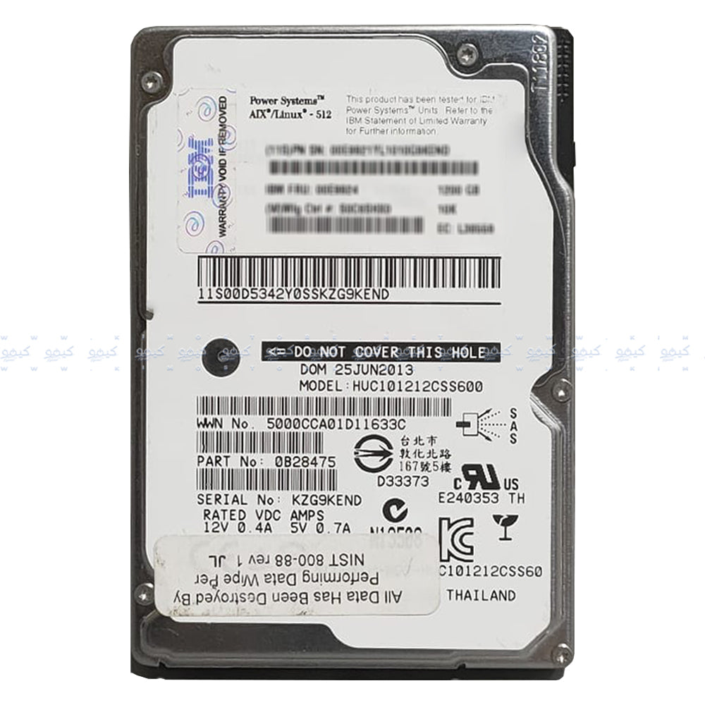 IBM 1.2TB 10K SAS 2.5 Inch Internal Servers Hard Drive (Original Used)