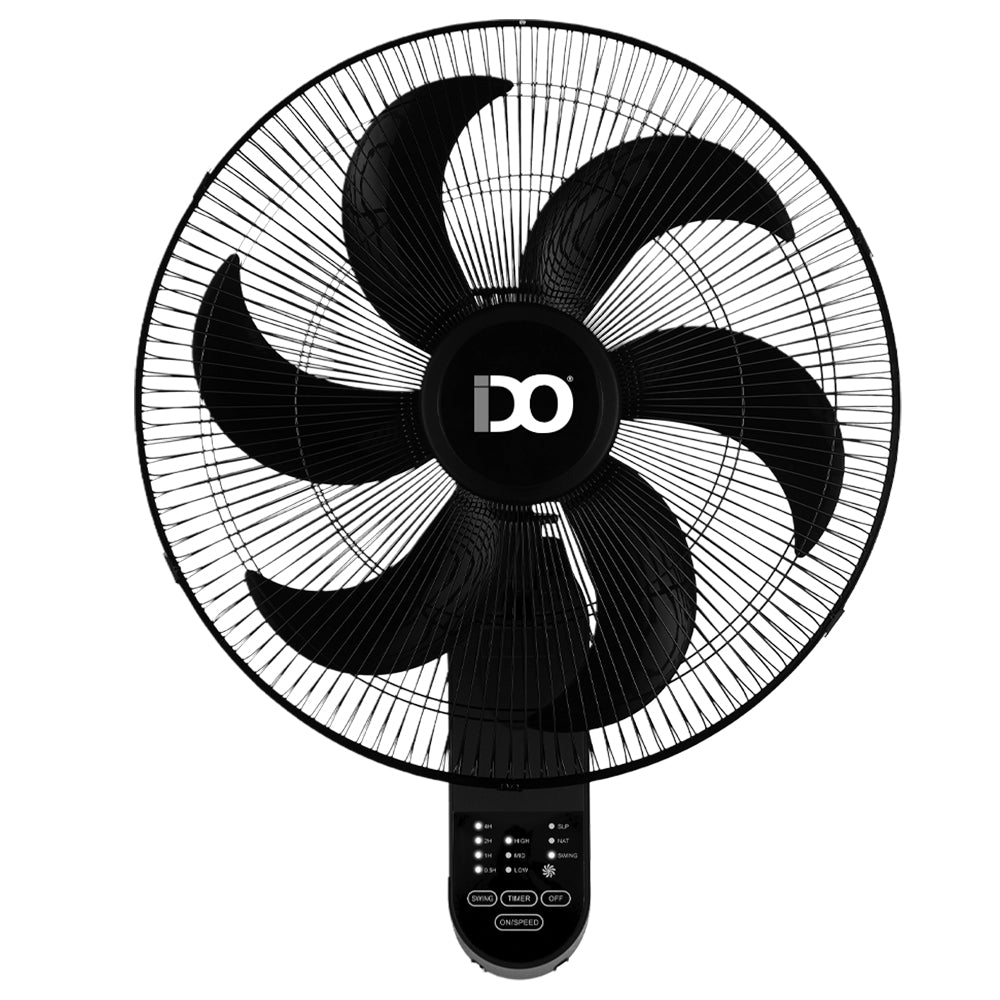 IDO Wall Fan With Remote WF18RC-BK 18 Inch - Black