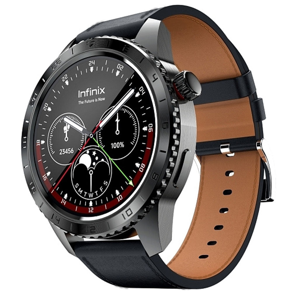 Infinix XWatch N5 Pro Smart Watch Black Case With Black Leather Strap
