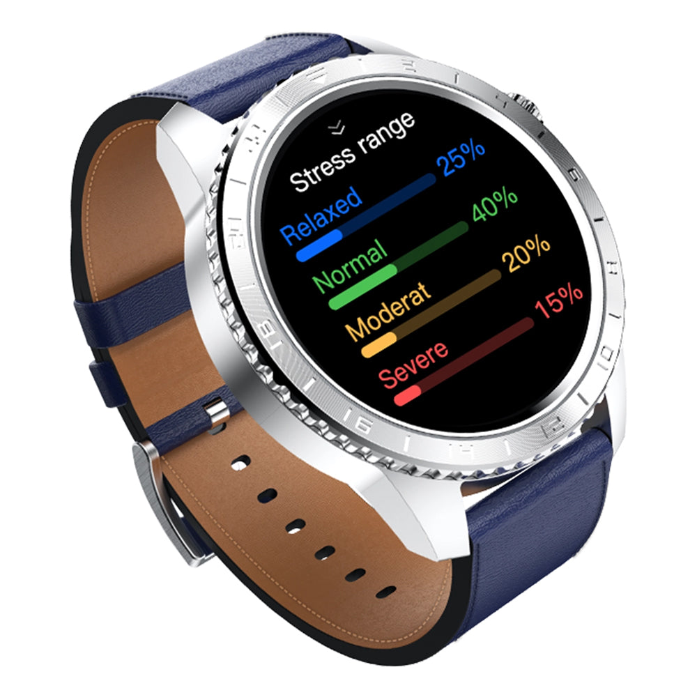 Infinix XWatch N5 Pro Smart Watch Stainless Case With Blue Leather Strap & Extra Metal Strap