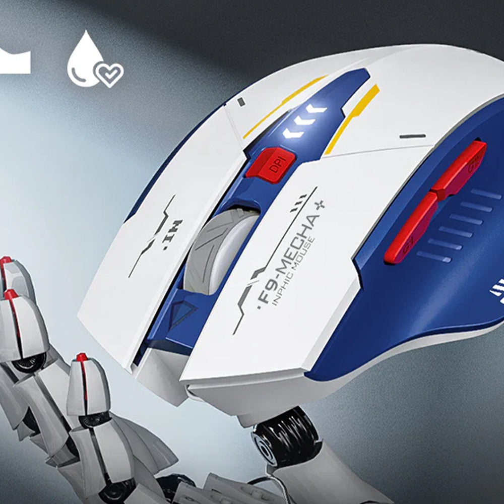 ماوس إنفيك لاسلكي بلوتوث قابل للشحن 2400 نقطة في البوصة F9 - ابيض