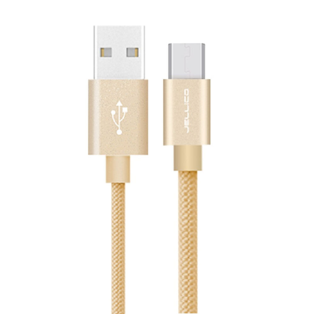 كابل شاحن موبايل جيليكو يو اس بي إلى تايب سي بقوة 3.1 أمبير شحن سريع 1 متر GS-10 - ذهبي