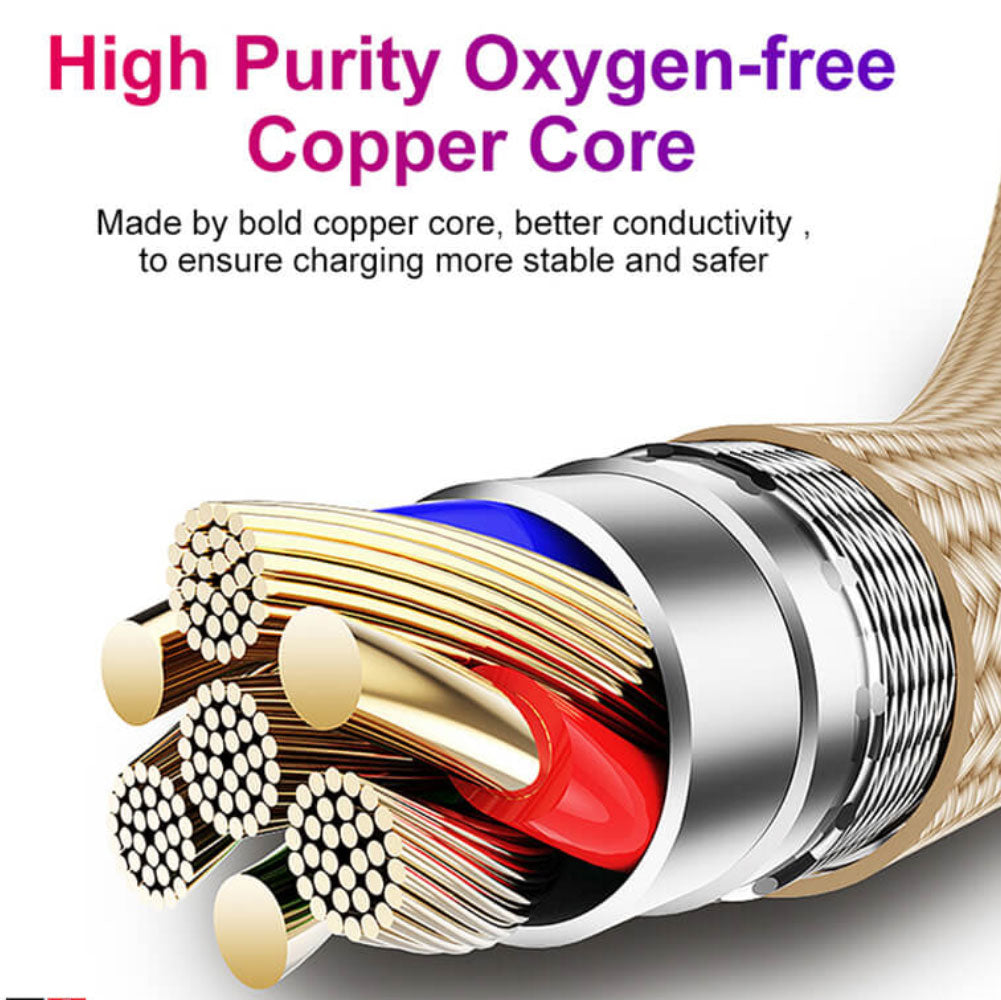 Jellico GS-10 USB To Type-C Cable 3.1A Fast Charging 1m - Gold