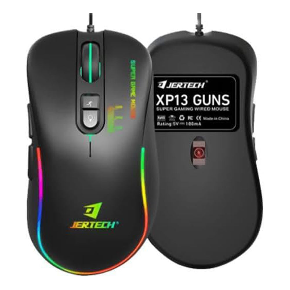 Jertech XP13 GUNS Macro Pro Wired Rainbow Gaming Mouse 3600Dpi