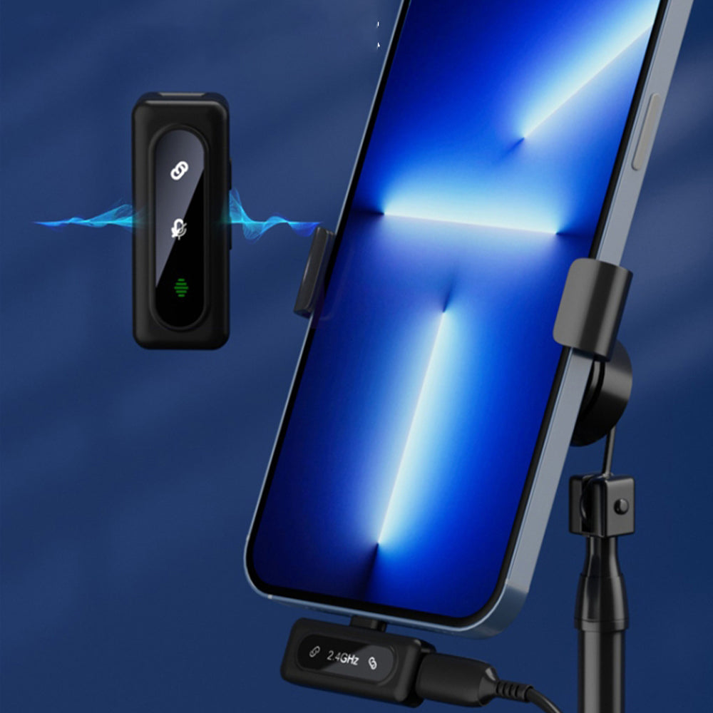 نظام ميكروفون لاسلكي جيه ماري ثنائي القناة بمنفذ تايب سي 2.4 جيجاهرتز MW-17