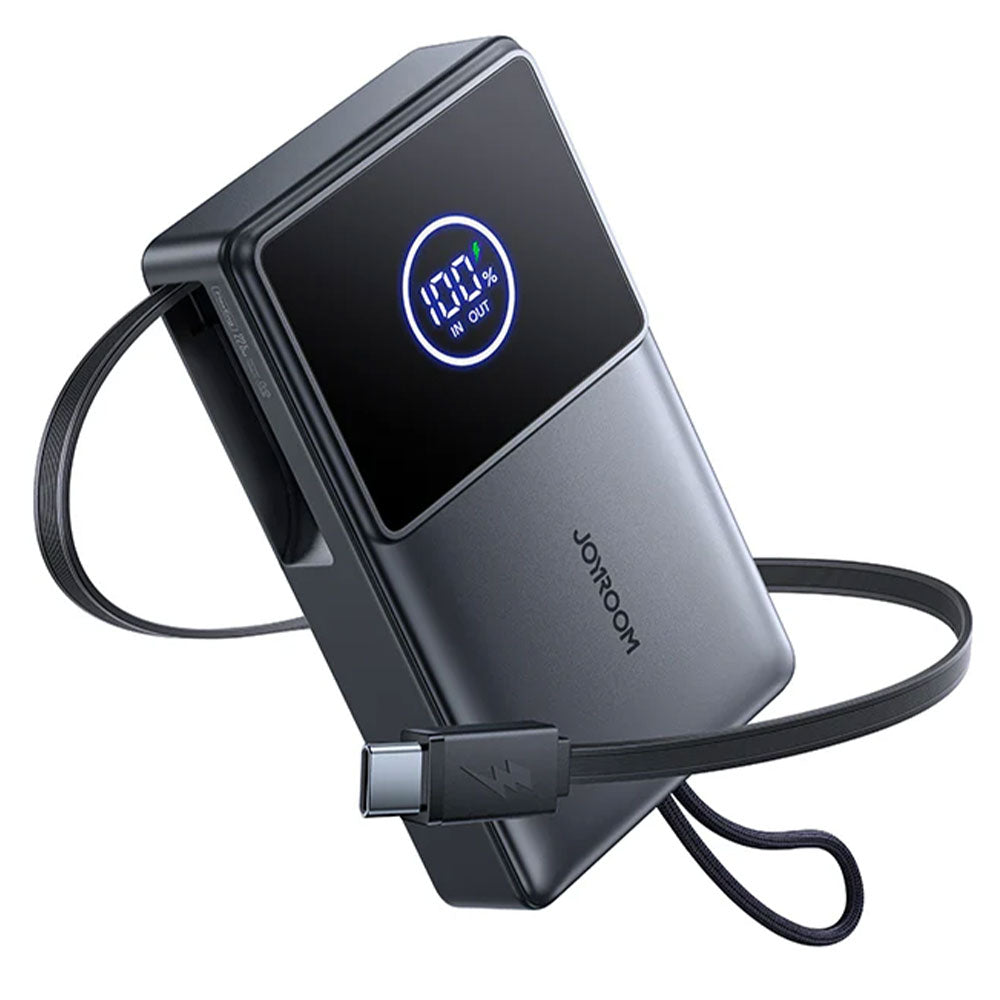 Joyroom Elva Series JR-PR1 Mini Power Bank Type-C 22.5W 10000mAh Built-in Retractable Type-C Cable - Black