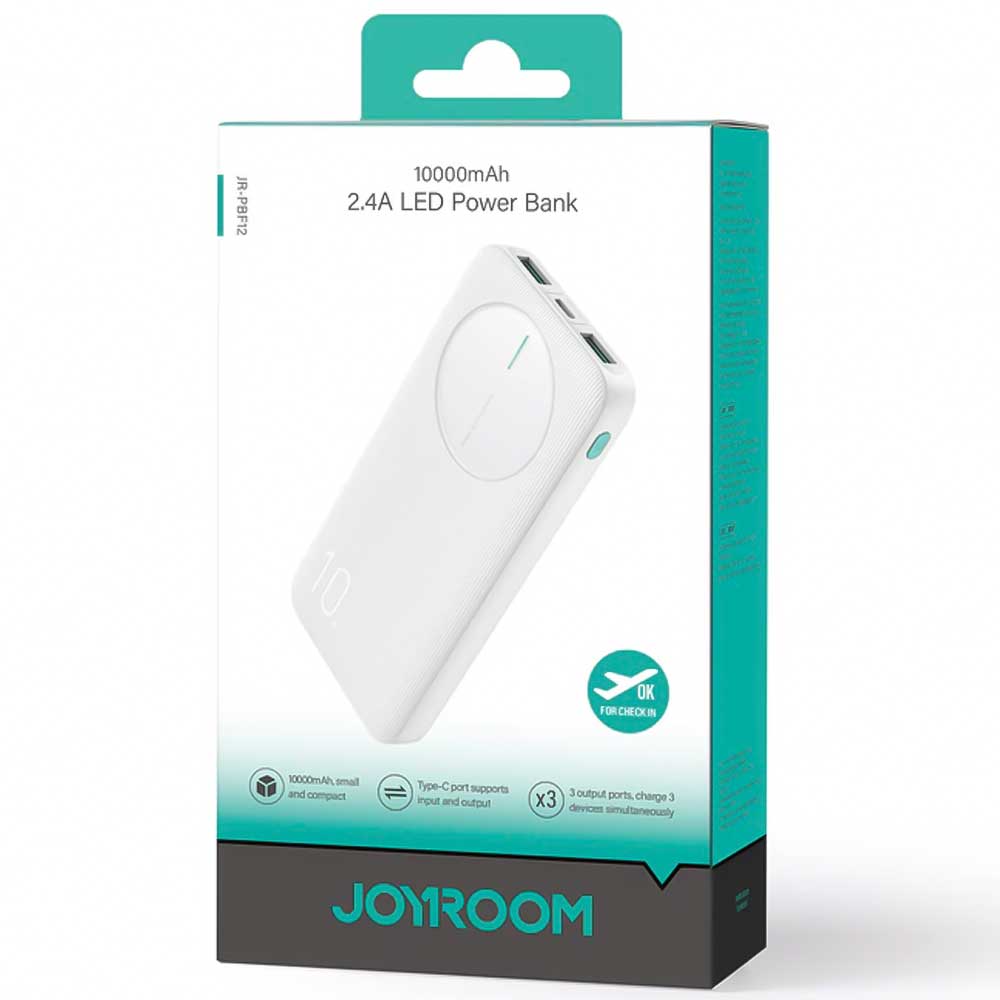 باور بانك Joyroom JR-PBF12 USB + Type-C للشحن السريع بقوة 22.5 وات وسعة 10000