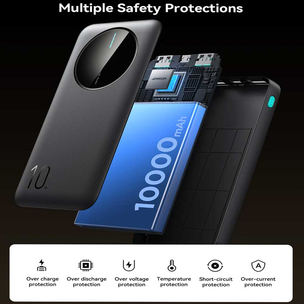 باور بانك Joyroom JR-PBF12 بمنفذين وسعة 10000 مللي أمبير في الساعة