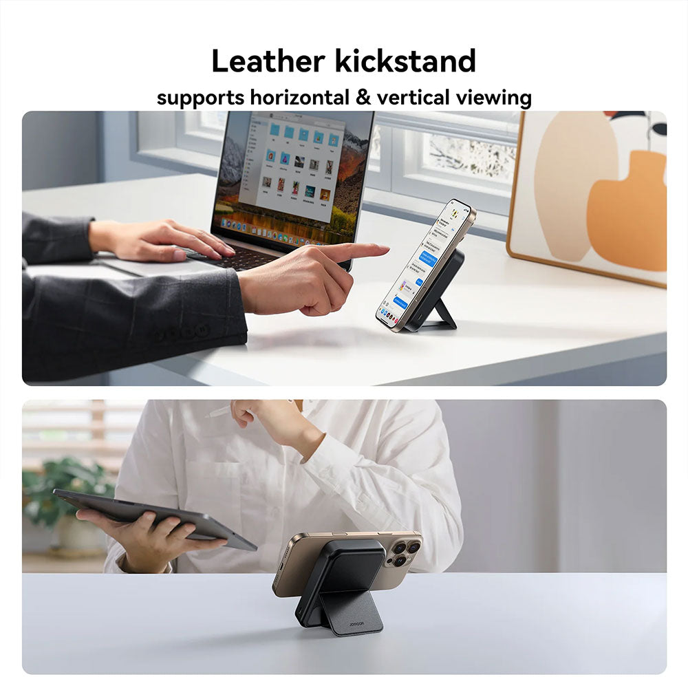Joyroom JR-PBM11 Magnetic Wireless Power Bank With Kickstand USB + Type-C + Lightning 22.5W Fast Charging 10000mAh