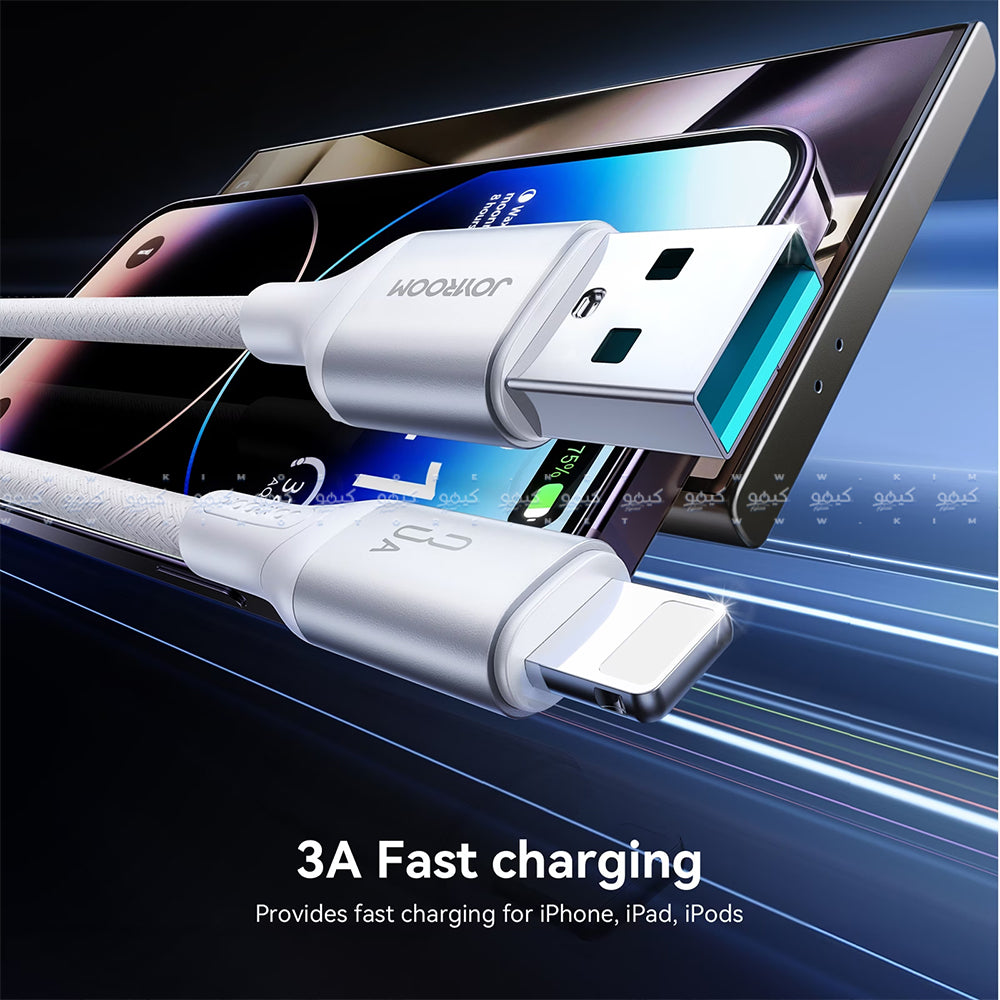 Joyroom S-A28 USB To Lightning Cable 3A Fast Charging 2m - White