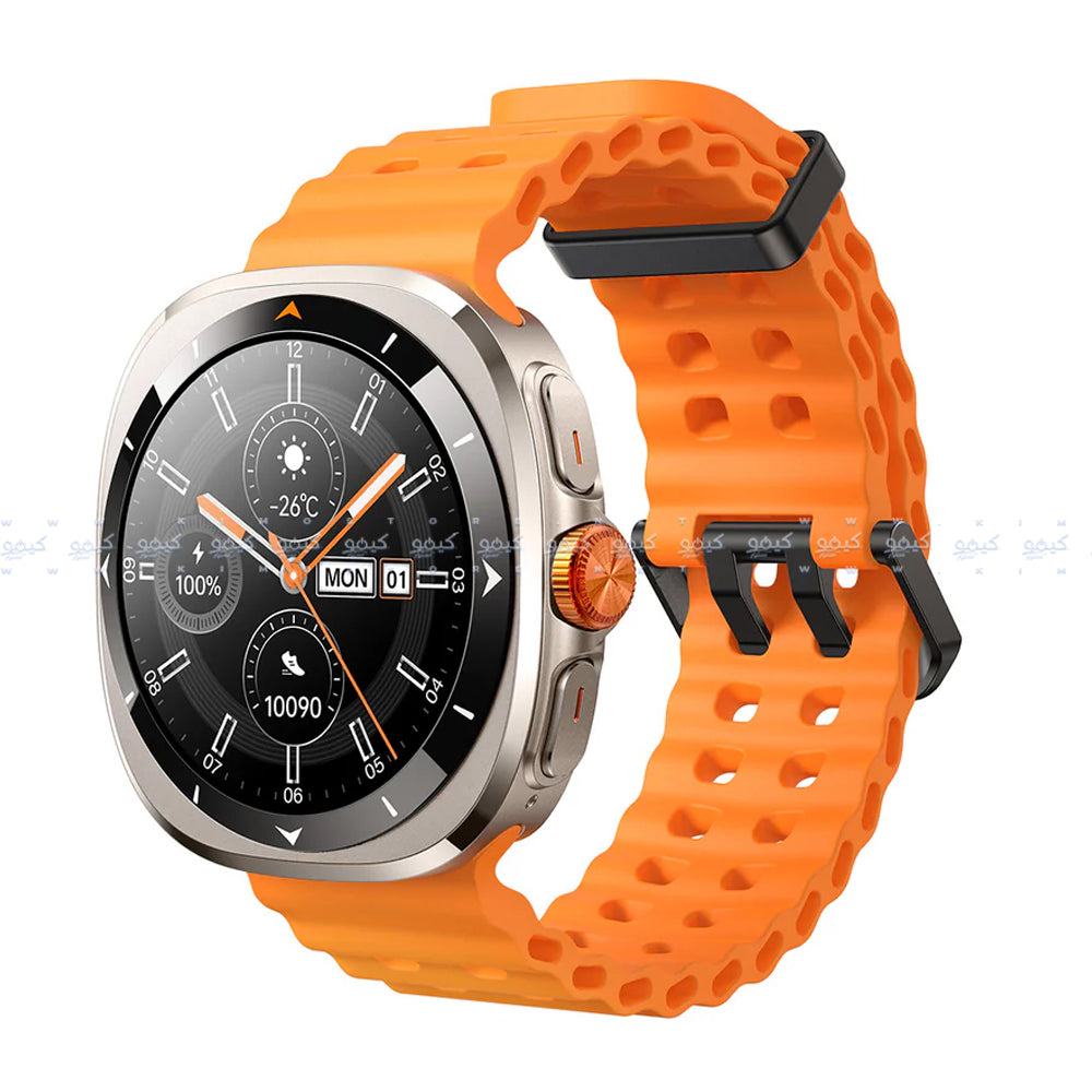 Joyroom Venture Series JR-FV2 Smart Watch Silver Case With Vitality Orange Strap & Extra White Strap