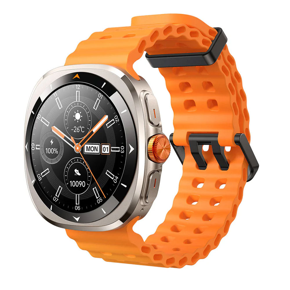 Joyroom Venture Series JR-FV2 Smart Watch Silver Case With Vitality Orange Strap & Extra White Strap