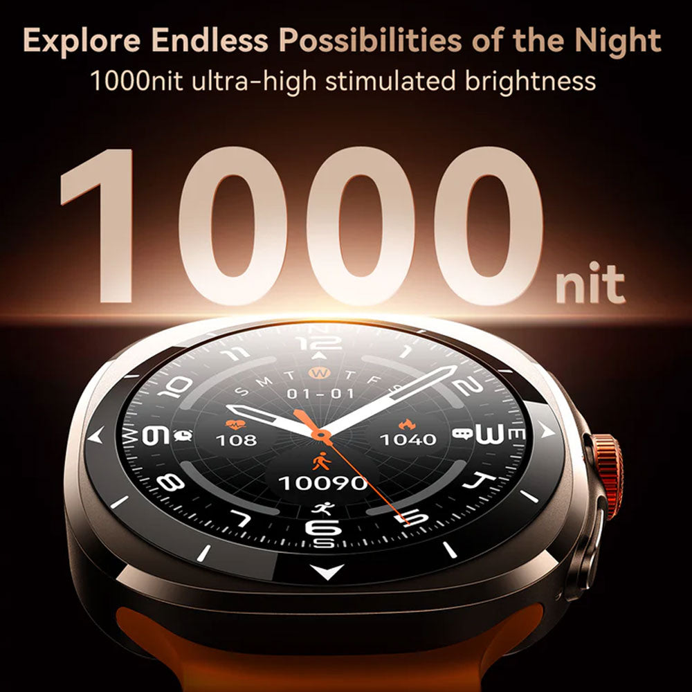 Joyroom Venture Series JR-FV2 Smart Watch Silver Case With Vitality Orange Strap & Extra White Strap