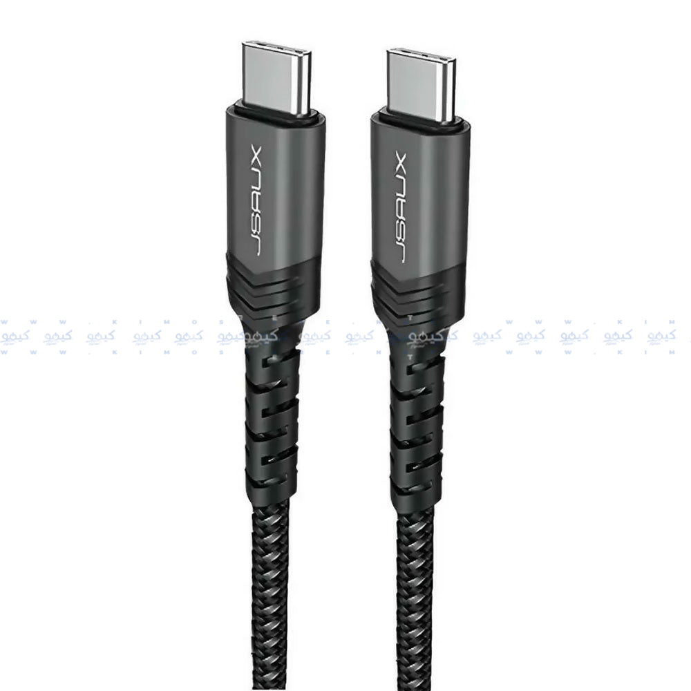 كابل شاحن موبايل جيسوكس تايب سي إلى تايب سي بقوة 100 وات شحن سريع 1 متر CC0020 - اسود