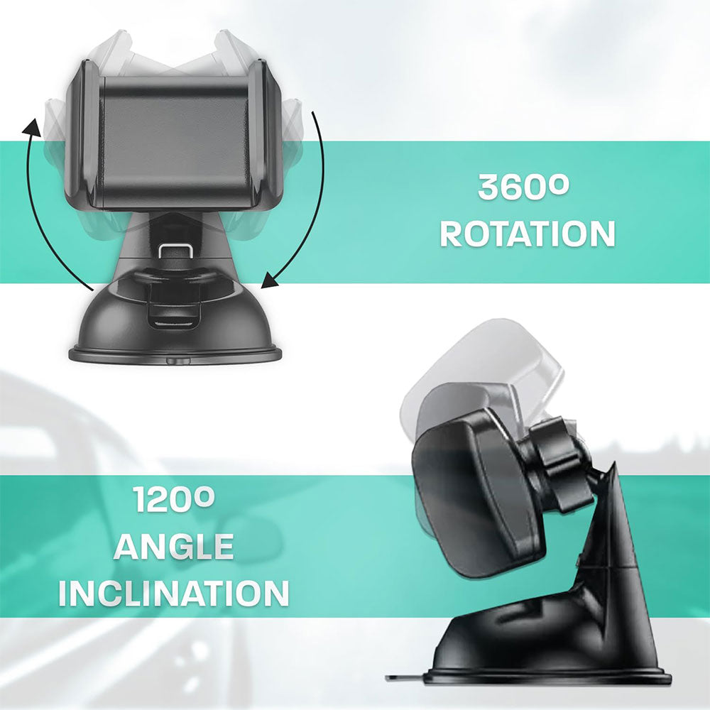 K3 Pro HOL2 Suction Cup Car Phone Holder - Black