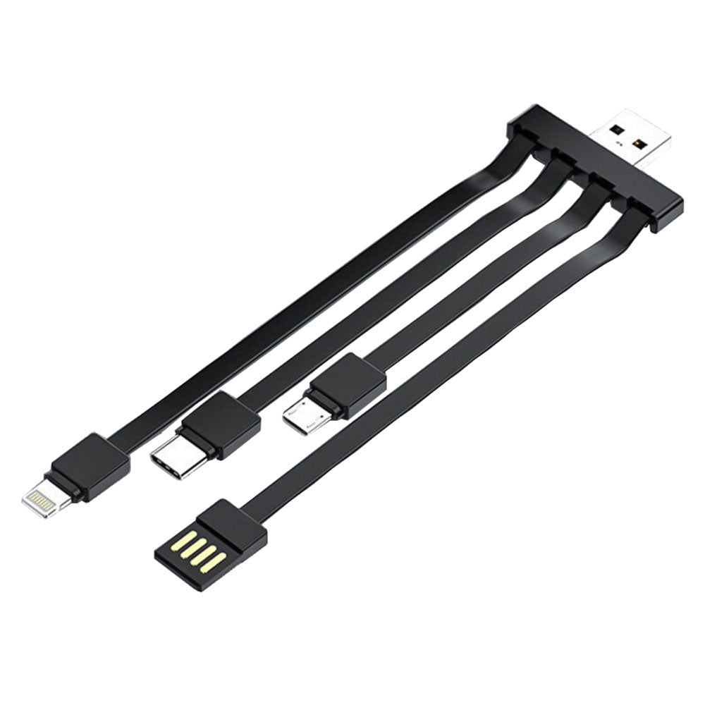 K3 Pro A74 USB To Type-C + Micro + Lightning + USB 4in1 Cable 2.4A Fast Charging 1m - Black