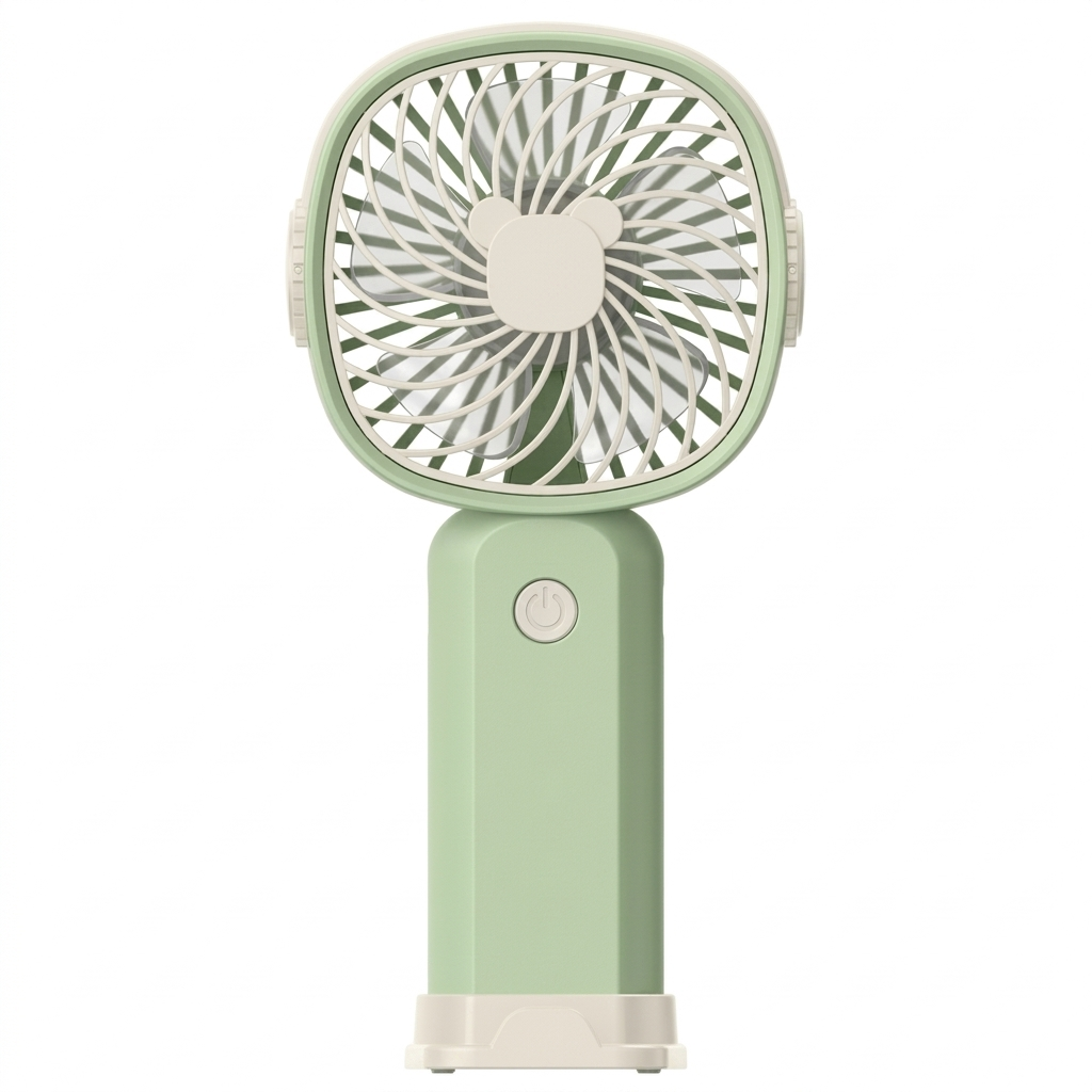 KLW-F8 Rechargeable Portable Handheld Mini Fan With Phone Holder – Green